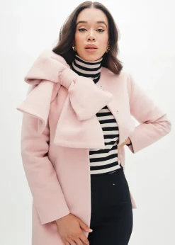 Phoebe Coat in Rose Meringue Wool Angora