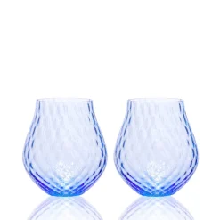 Phoebe Cobalt Stemless Wine Glasses, Set of 2
