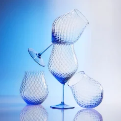 Phoebe Cobalt Stemless Wine Glasses, Set of 2