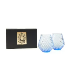 Phoebe Cobalt Stemless Wine Glasses, Set of 2