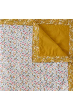 Picnic Blanket Made With Liberty Fabric in Betsy Grey & Capel Mustard