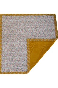 Picnic Blanket Made With Liberty Fabric in Betsy Grey & Capel Mustard