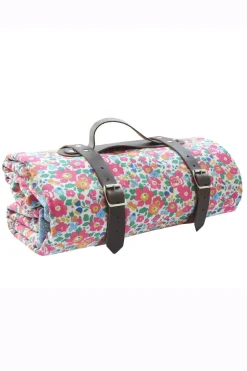 Picnic Blanket Made With Liberty Fabric in Betsy Pink