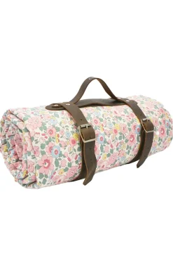 Picnic Blanket Made With Liberty Fabric in Betsy Candy Floss & Mitsi Valeria Pink