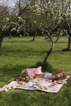 Picnic Blanket Made With Liberty Fabric in Betsy Candy Floss & Mitsi Valeria Pink