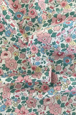 Picnic Blanket Made With Liberty Fabric in Betsy Candy Floss & Mitsi Valeria Pink