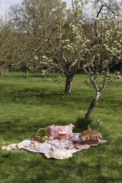Picnic Blanket Made With Liberty Fabric in Betsy Candy Floss & Mitsi Valeria Pink