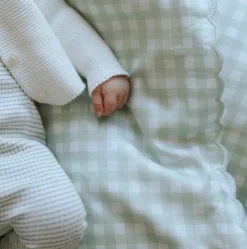 Picnic Gingham Baby Duvet in Green