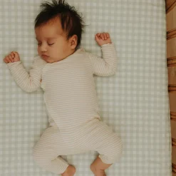 Picnic Gingham Crib Sheet in Green