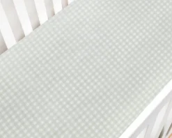 Picnic Gingham Crib Sheet in Green