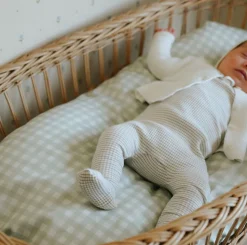 Picnic Gingham Crib Sheet in Green