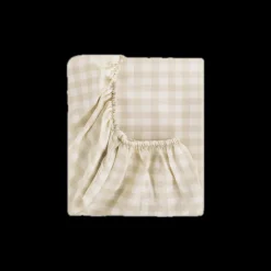 Picnic Gingham Crib Sheet in Beige