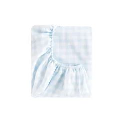 Picnic Gingham Crib Sheet in Blue