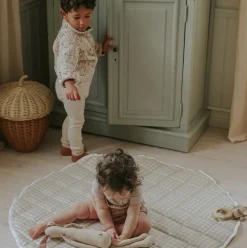 Picnic Gingham Play Mat in Beige