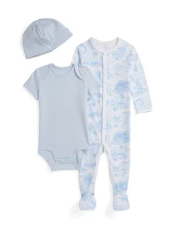 3-Piece Box Set in Blue Toile