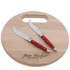 2-Piece Cheese Set Red with Board