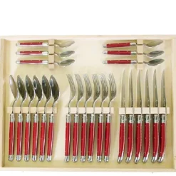 24-Piece Flatware Set in Red