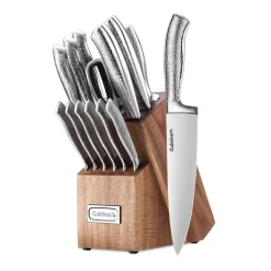 15-Piece Stainless Steel Cutlery Block Set in Stainless Steel