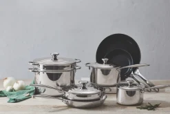 12-Piece Stainless Steel Pan Set