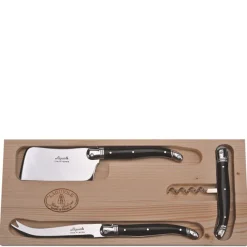 3-Piece Wine & Cheese Set Black