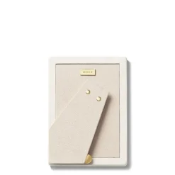 Piero Leather Frame in Shadow White, 5 x 7