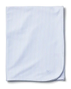 Pima Baby Blanket in Blue Stripes