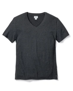 Pima Cotton Men's Dark Heather Grey V-Neck Top