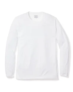 Pima Cotton Men's White Crew Neck Top