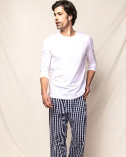 Pima Cotton Men's White Crew Neck Top