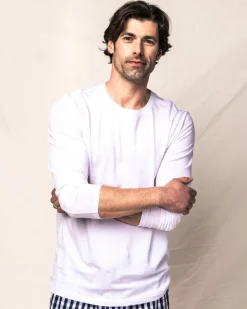 Pima Cotton Men's White Crew Neck Top