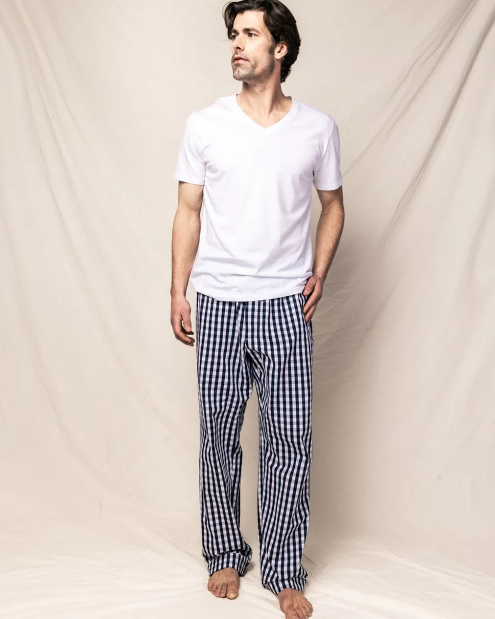 Pima Cotton Men's White V-Neck Top