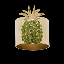 Pineapple Napkin Rings in Olive, Set of Two