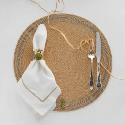 Pineapple Napkin Rings in Olive, Set of Two