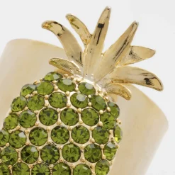 Pineapple Napkin Rings in Olive, Set of Two