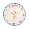 Pink and Red Floral Plate, 7.5"