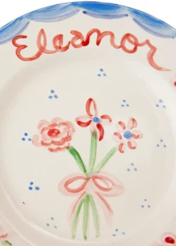 Pink and Red Floral Plate, 7.5"
