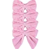 Pink Bow Velvet Napkin Ties, Set of 4
