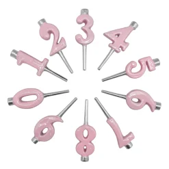 Pink Candle Number Holder Set