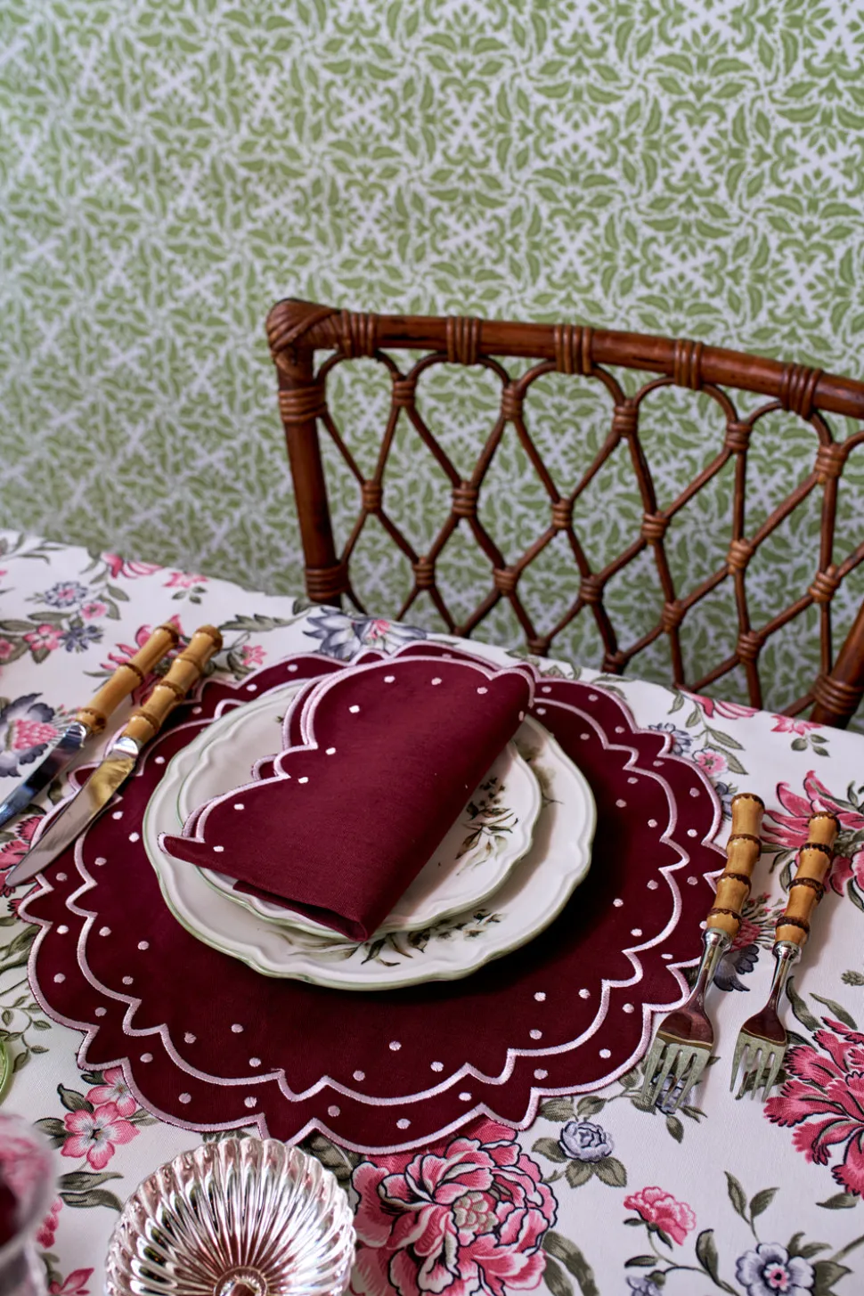 Pink Fall Floral Tablecloth