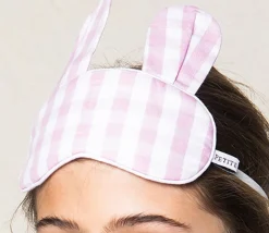 Pink Gingham Bunny Eye Mask