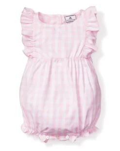 Pink Gingham Ruffled Romper