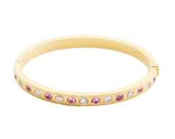 Pink Sapphire and Diamond Bangle