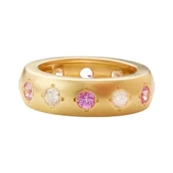 Pink Sapphire and Diamond Ring