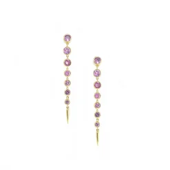 Pink Sapphire Fringe Earrings
