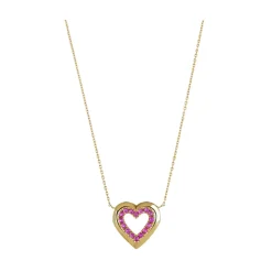 Pink Sapphire Heart Necklace