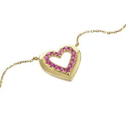Pink Sapphire Heart Necklace