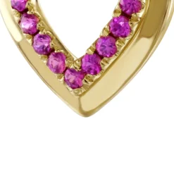 Pink Sapphire Heart Stud Earrings