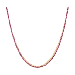 Pink Sapphire Tennis Necklace