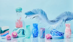 Pink Transparent Spotted Bud Vase