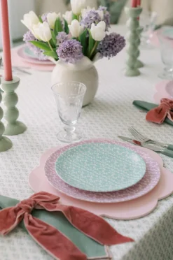 Pink Velvet Napkin Bows, Set of 4